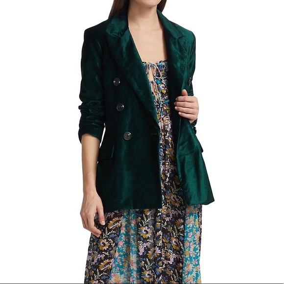Free People Jackets & Blazers - NWT $198 Free People Ashby velvet jade blazer